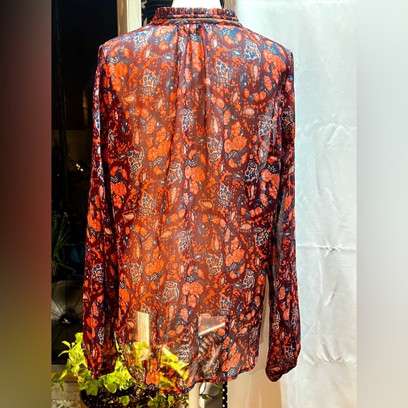 Lucky Brand women long sleeves sheer boho top large - Picture 6 of 8